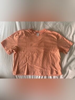 Athleta Relaxed Crop Exercise Tee XXS Papaya/Peach